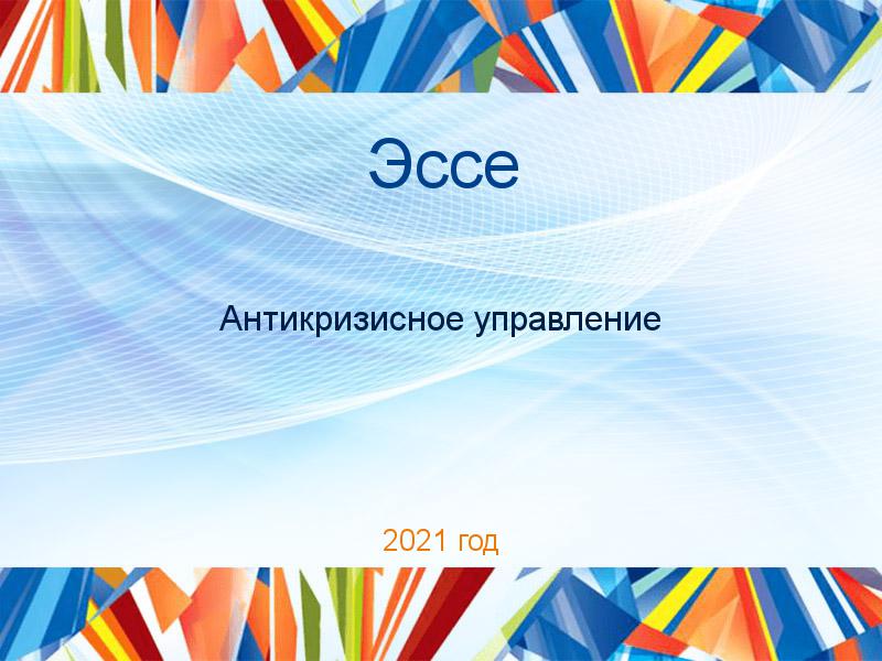 Эссе по Антикризисному управлению